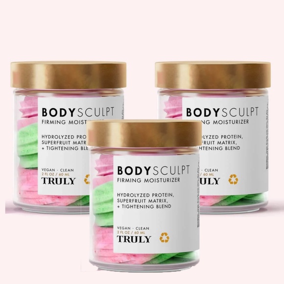 Truly Body Sculpt Firming Moisturizer 3‑Pack 2 oz Jars Vegan Tightening Cream - Picture 1 of 3